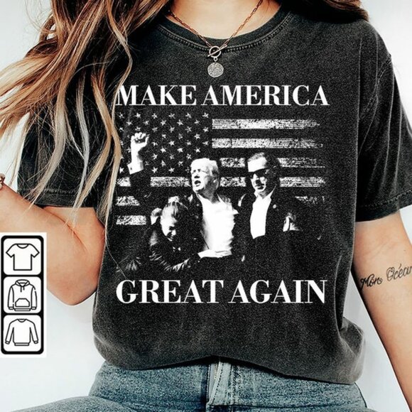 Donald Trump Shot Trump FIGHT Trump Assassination Attempt 2024 shirt retro - Picture 1 of 2